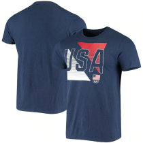 Team USA Diagonal By Line Play T-Shirt - Navy
