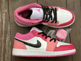 Authentic Air Jordan 1 Low White/Pink/Red