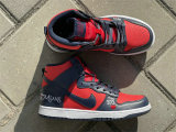 Authentic Supreme x Nike SB Dunk High “By Any Means” Varsity Red/Midnight Navy-White