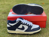 Authentic Nike Dunk Low Dark Blue/White