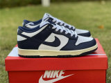 Authentic Nike Dunk Low Dark Blue/White