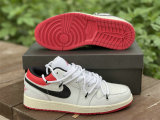 Authentic Air Jordan 1 Low White/Red GS
