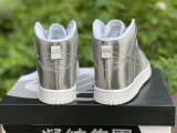 Authentic CLOT x Nike Dunk High Metallic Silver