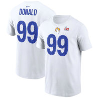 Aaron Donald Los Angeles Rams Nike Super Bowl LVI Name & Number T-Shirt-White