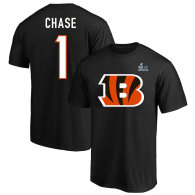 Ja'Marr Chase Cincinnati Bengals Fanatics Branded Super Bowl LVI Bound Big & Tall Name & Number T-Shirt - Black