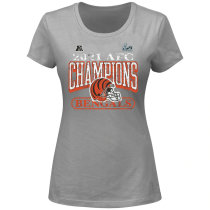 Cincinnati Bengals Fanatics Branded Women's 2021 AFC Champions Plus Size Classic Play Scoop Neck T-Shirt-Heathered Gray