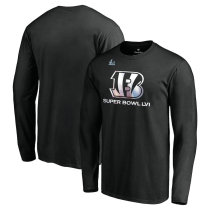 Cincinnati Bengals Fanatics Branded Super Bowl LVI Bound Shimmer Long Sleeve T-Shirt - Black