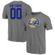 Los Angeles Rams Fanatics Branded Personalized Heritage Name & Number Tri-Blend T-Shirt - Heathered Gray