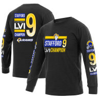 Matthew Stafford Los Angeles Rams Fanatics Branded Super Bowl LVI Champions Player Name & Number Long Sleeve T-Shirt - Black