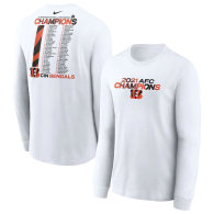 Cincinnati Bengals Nike 2021 AFC Champions Roster Long Sleeve T-Shirt-White
