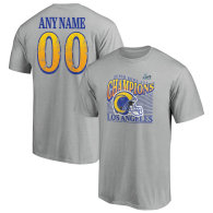 Los Angeles Rams Fanatics Branded Super Bowl LVI Champions Personalized Retro T-Shirt - Gray