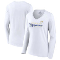 Los Angeles Rams Fanatics Branded Women's Super Bowl LVI Champions Long Sleeve V-Neck T-Shirt - White