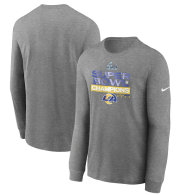 Los Angeles Rams Nike Super Bowl LVI Champions Locker Room Trophy Collection Long Sleeve T-Shirt - Heathered Charcoal