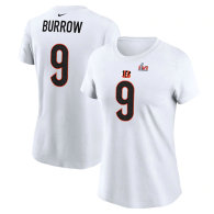 Joe Burrow Cincinnati Bengals Nike Women's Super Bowl LVI Bound Name & Number T-Shirt - White