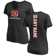 Cincinnati Bengals NFL Pro Line by Fanatics Branded Women's Personalized Playmaker V-Neck T-Shirt - Black
