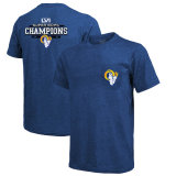 Los Angeles Rams Majestic Threads Super Bowl LVI Champions Tri-Blend Pocket T-Shirt - Royal Blue