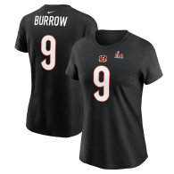 Joe Burrow Cincinnati Bengals Nike Women's Super Bowl LVI Bound Name & Number T-Shirt - Black