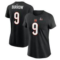 Joe Burrow Cincinnati Bengals Nike Women's Super Bowl LVI Bound Name & Number T-Shirt - Black