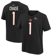 Ja'Marr Chase Cincinnati Bengals Nike Youth Super Bowl LVI Bound Name & Number T-Shirt - Black