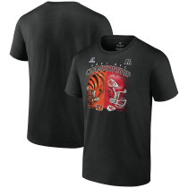Cincinnati Bengals vs Kansas City Chiefs Fanatics Branded 2021 AFC Championship Head to Head Matchup T-Shirt - Black