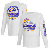 Los Angeles Rams Fanatics Branded Super Bowl LVI Champions Screen Printed Long Sleeve T-Shirt - White