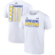 Los Angeles Rams Fanatics Branded Super Bowl LVI Champions Stacked Roster T-Shirt - White
