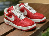 Authentic LV x Nike Air Force 1 Low Red/White