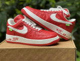 Authentic LV x Nike Air Force 1 Low Red/White