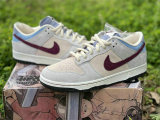 Authentic Nike Dunk Low Grey/Wine Red