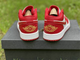 Authentic Air Jordan 1 Low GS Red/Gold/White