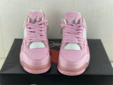 Authentic Off-White x Air Jordan 4 GS Pink/White