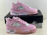 Authentic Off-White x Air Jordan 4 GS Pink/White