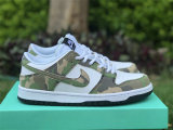 Authentic Nike Dunk Low White/Black/Camo