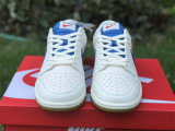 Authentic Nike Dunk Low White/Blue/Red