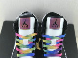 Authentic Air Jordan 1 Mid Black/White/Rainbow Color