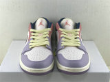 Authentic  Air Jordan 1 Low Sail/Pink/Purple