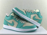 Authentic Air Jordan 1 Low Sanddrift/Sail-Washed Teal GS