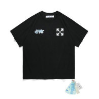 OFF-WHITE short round collar T-shirt S-XL (106)