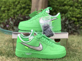 Authentic Off-White x Nike Air Force 1 Low Light Green/Silver