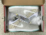 Authentic Nike Dunk Low White “Barber Shop”