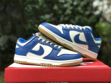Authentic Nike Dunk Low White/Blue/Gold