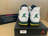 Authentic Air Jordan 4 White/Pine Green/Yellow
