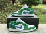 Authentic Air Jordan 1 Low GS Lucky Green/White