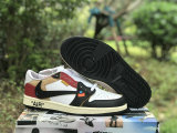 Authentic OFF-WHITE x Air Jordan 1 Low GS Black/Red/White