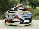 Authentic OFF-WHITE x Air Jordan 1 Low Black/Red/White