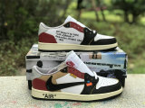 Authentic OFF-WHITE x Air Jordan 1 Low Black/Red/White
