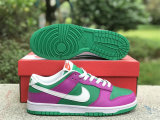 Authentic Nike Dunk Low Purple/Green/White