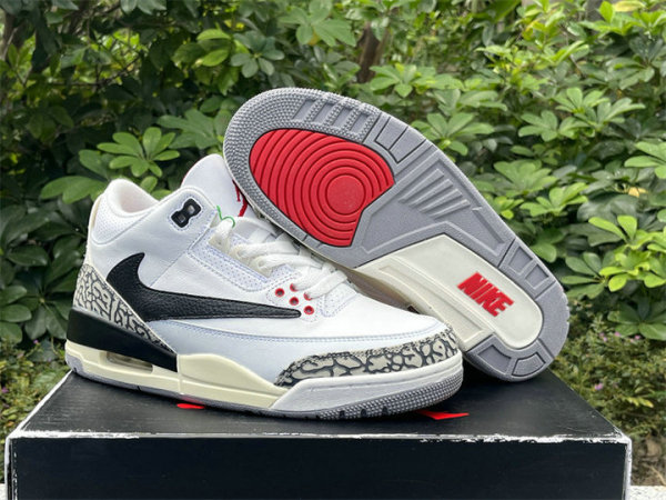 Authentic Air Jordan 3 White Cement Inverted Hook