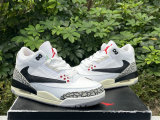 Authentic Air Jordan 3 White Cement Inverted Hook