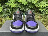Authentic Air Jordan 1 Low Purple/Black/Gold